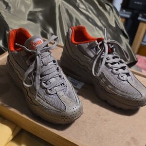 Nike Taupe and Red Sneakers